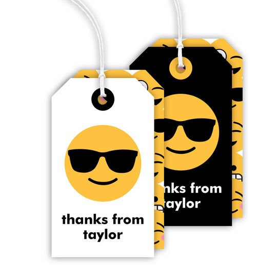 Sunglasses Emoji Hanging Gift Tags